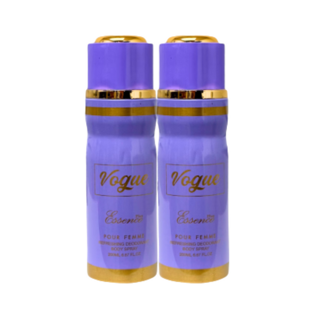 Pefreshing Deodorant Body Spray Essence - Vogue 200 ML X2