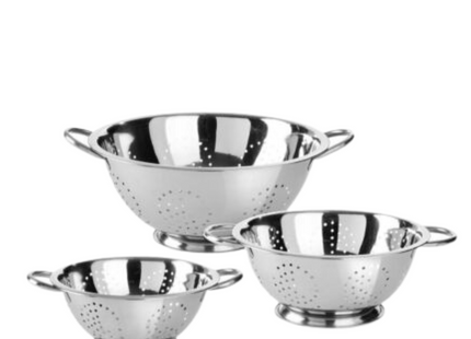 Stainless Steel Deep Colander Strainer Handle - 3 Sizes