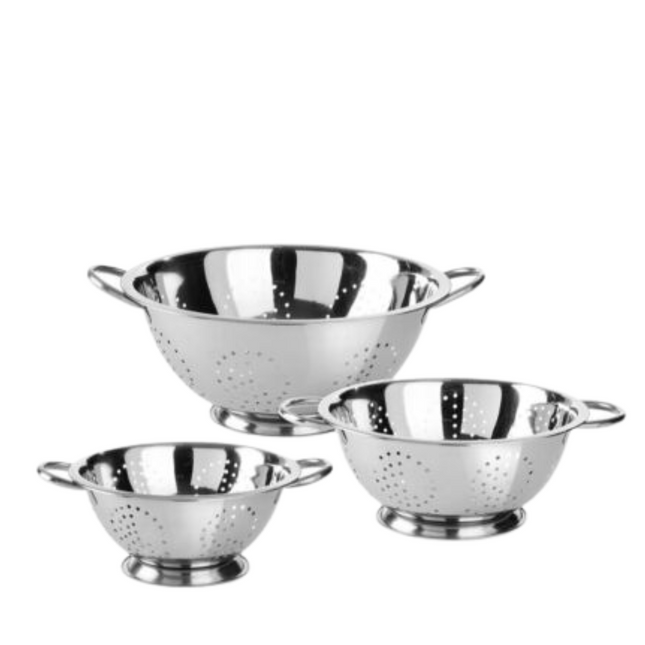 Stainless Steel Deep Colander Strainer Handle - 3 Sizes
