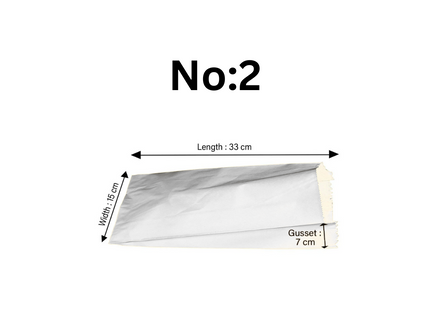 Kraft White Paper Bag 4 KG , NO : 2