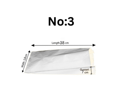 Kraft White Paper Bag 4 KG , NO : 3