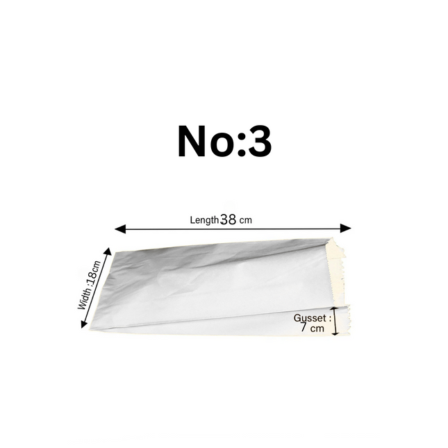 Kraft White Paper Bag 4 KG , NO : 3