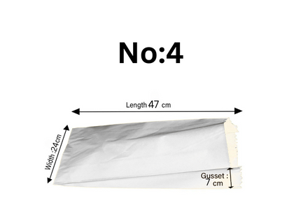 Kraft White Paper Bag 4 KG , NO : 4