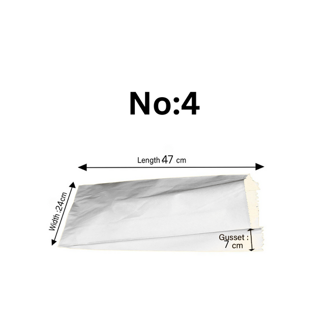 Kraft White Paper Bag 4 KG , NO : 4