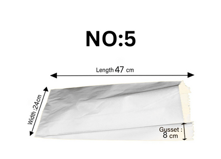 Kraft White Paper Bag 4 KG , NO : 5