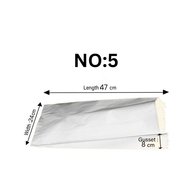 Kraft White Paper Bag 4 KG , NO : 5