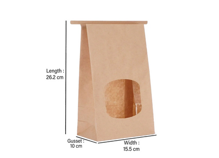 Tin-Tie Bag With Window Large