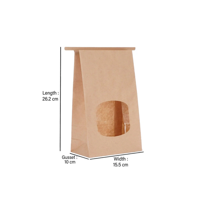 Tin-Tie Bag With Window Large