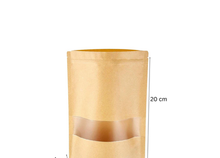 Paper Pouch Bags With Zip Lock 20 x 12 x 4 cm - 500 Pcs