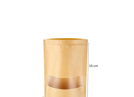 Paper Pouch Bags With Zip Lock 15 x 10 x 3 cm - 1000 Pcs