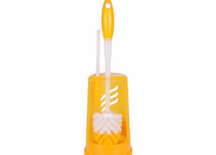 Plastic Toilet Brush with Holder Set-Orange