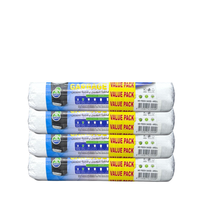 Garbage Bag White 4 Rolls x 30 Bags , 54 x 60 cm  , 10 Gallons