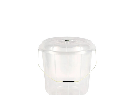 Plastic Bucket Clear + Lid 5 L