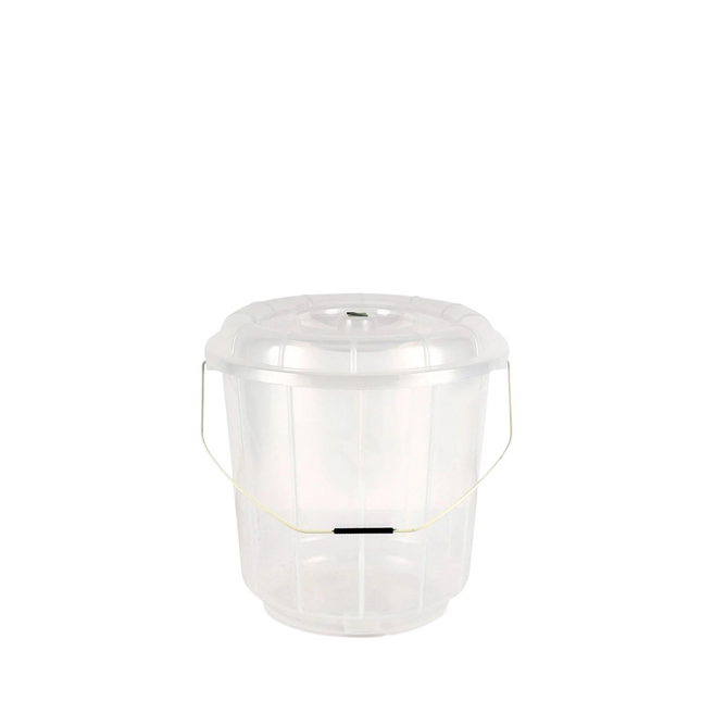 Plastic Bucket Clear + Lid 5 L