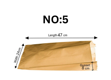Kraft Brown Paper Bag 4 KG , NO : 5