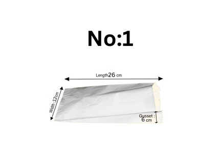 Kraft White Paper Bag 4 KG , NO : 1