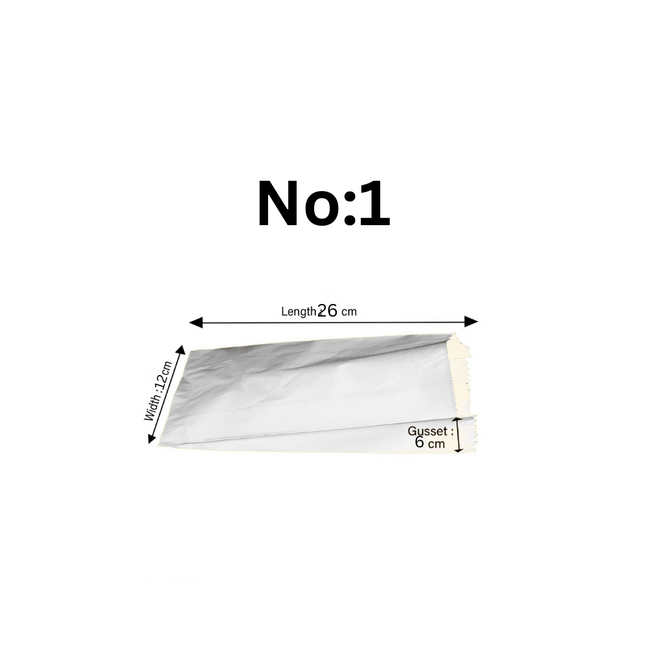 Kraft White Paper Bag 4 KG , NO : 1