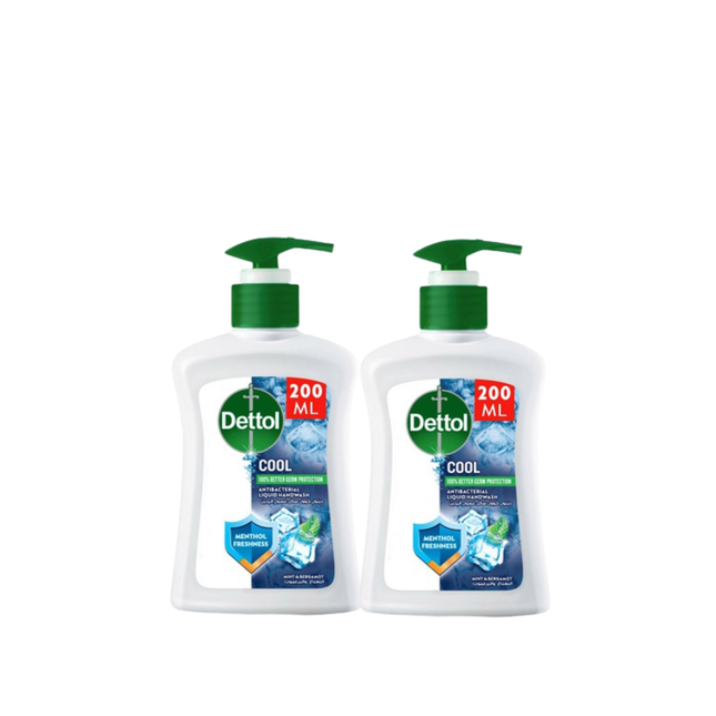 Dettol Cool Mint & Bergamot Scent Liquid Handwash Pump 200ml * 2 Pcs