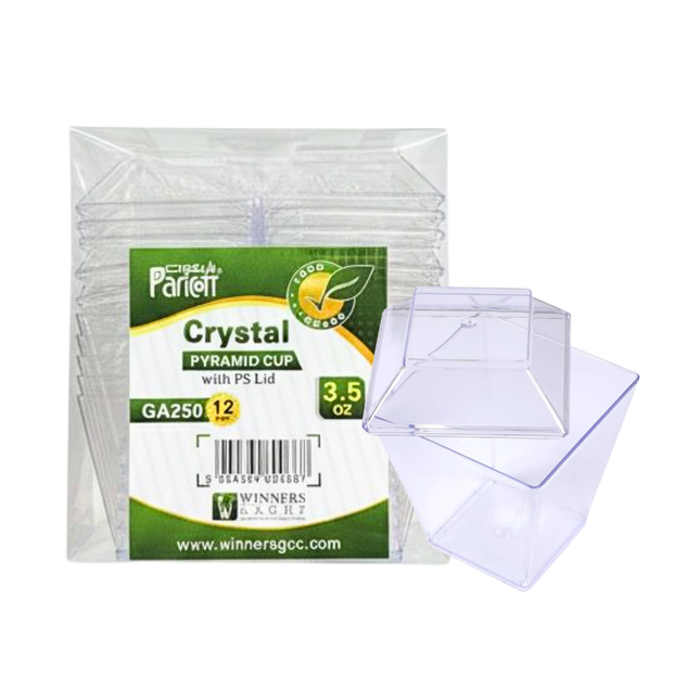 Crystal Cup 3.5 oz + Lid GA250 - 12 Pieces