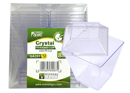 Crystal Pyramid Cup 8 oz + Lid GA251 - 12 Pieces