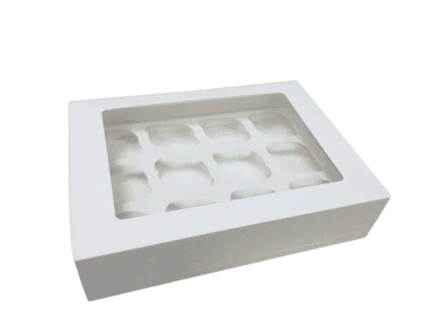 Cup Cake Box White 12/24 Cups