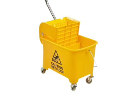 Yellow Mop Bucket With Wheels & Wringer