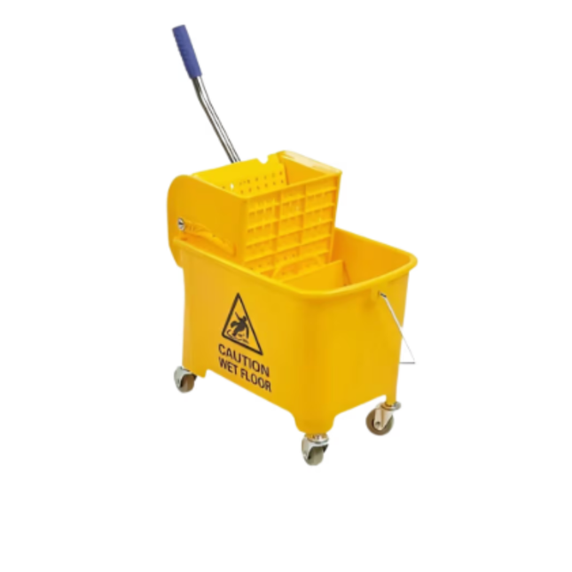 Yellow Mop Bucket With Wheels & Wringer
