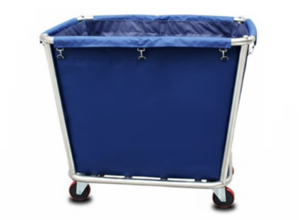 Heavy Duty Hotel Linen Trolley, Lobby Laundry Sorter Cart with Removable Cover & Wheel, Blue