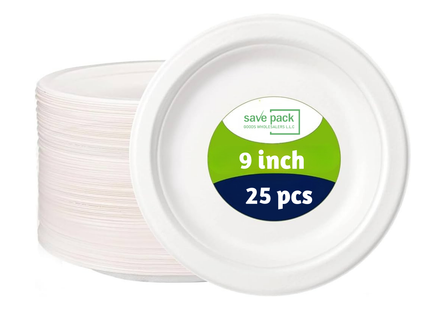طبق قابل للتحلل الحيوي مقاس 9 بوصة