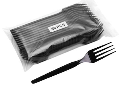 Black Plastic Fork 50 Pieces