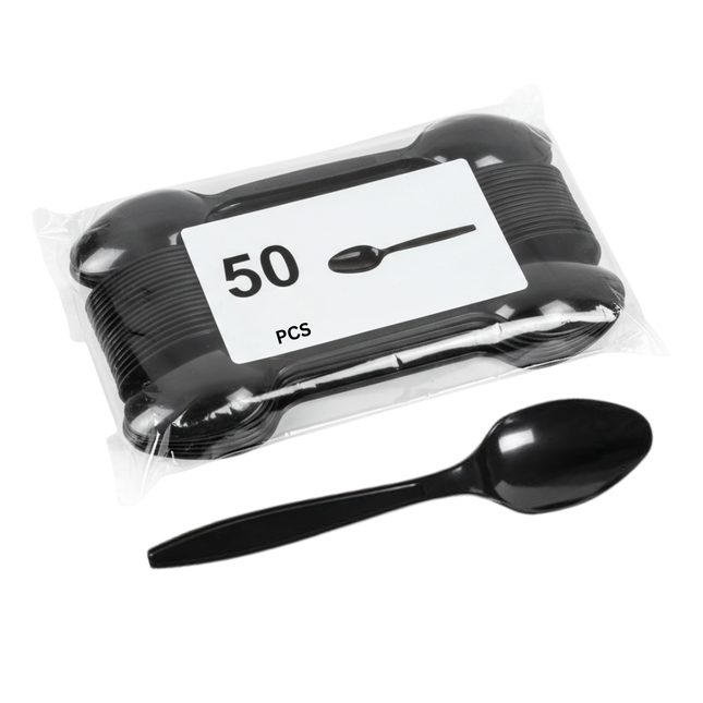 Heavy Duty Black Spoon Hd 50 Pieces