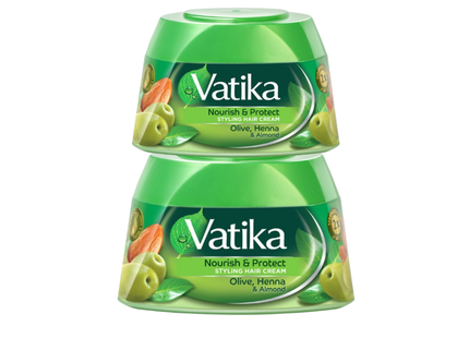 Vatika Hair Cream 2 Pcs - 140 ML Olive , Henna & Almond