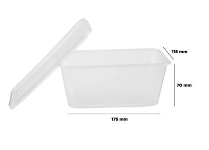 Clear Rectangle Microwave Container 1000 Ml