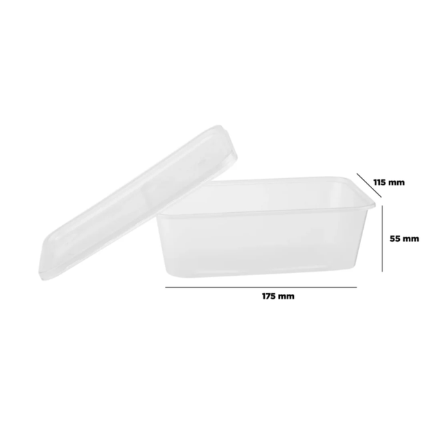 Clear Rectangle Microwave Container 750 Ml