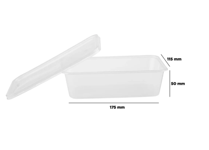 Clear Rectangle Microwave Container 650 Ml