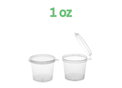 Sauce Cup 1 oz Clear With Hinged Lid