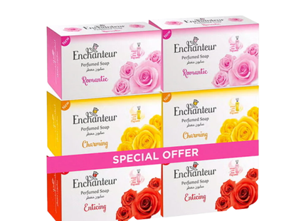 ENCHANTEUR Perfumed Soap Assorted Pack - 6 x 125g