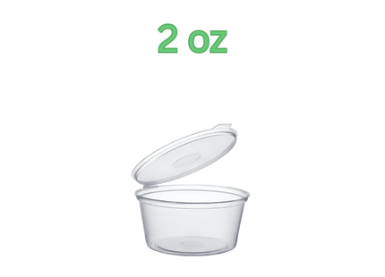 Sauce Cup 2 oz Clear With Hinged Lid