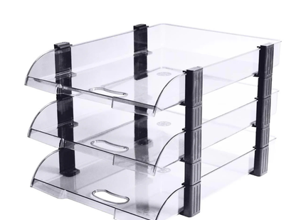 Office Tray 3 Tier , Clear