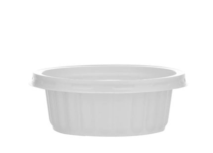 Plastic  Round Container White 250 cc With Lid