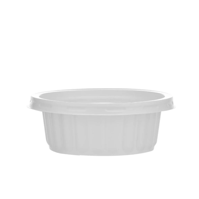 Plastic  Round Container White 250 cc With Lid