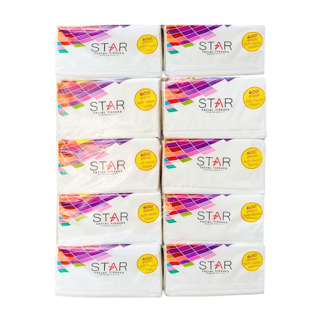 Star Premium Facial Tissues, 600 Sheets x 2-Ply