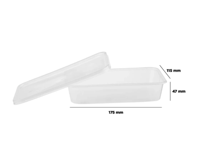 Clear Rectangle Microwave Container 500 Ml
