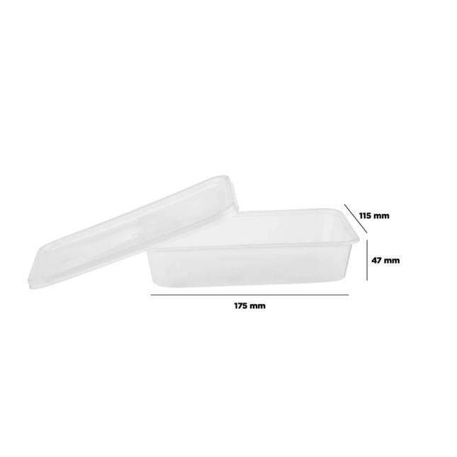 Clear Rectangle Microwave Container 500 Ml