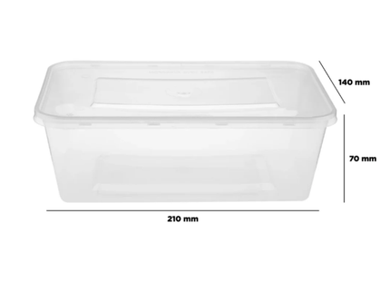 Clear Rectangle Microwave Container 1500 Ml