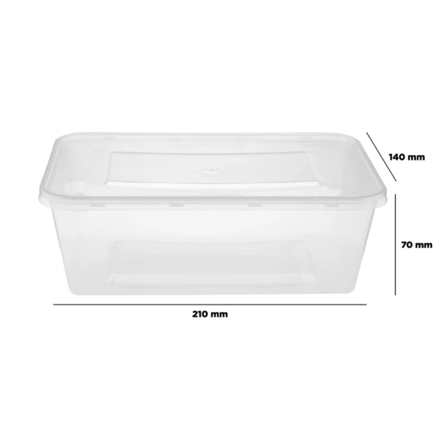 Clear Rectangle Microwave Container 1500 Ml