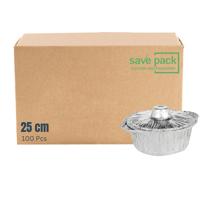 أواني ألومنيوم 25 سم قطعة/حزمة/كرتون - كرتون
