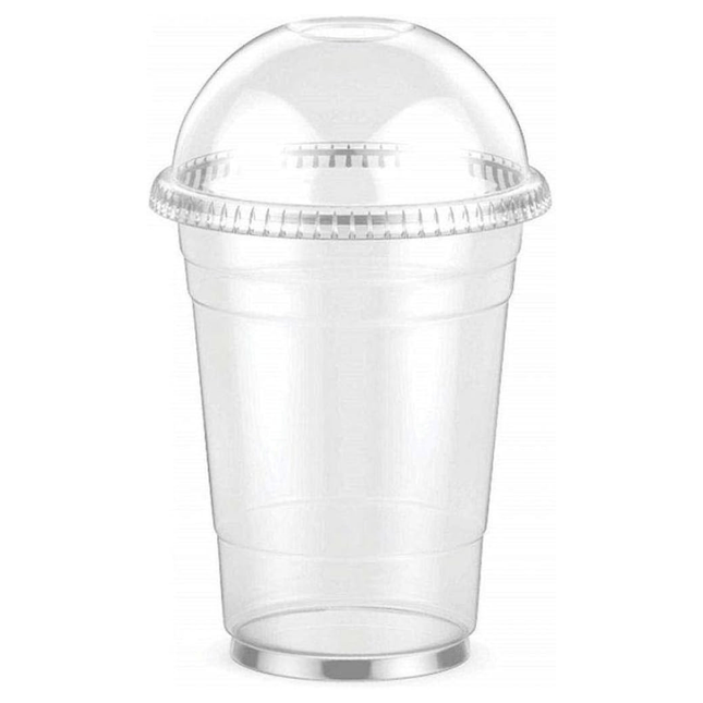 Plastic juice Cup + Dome Lid - 16oz