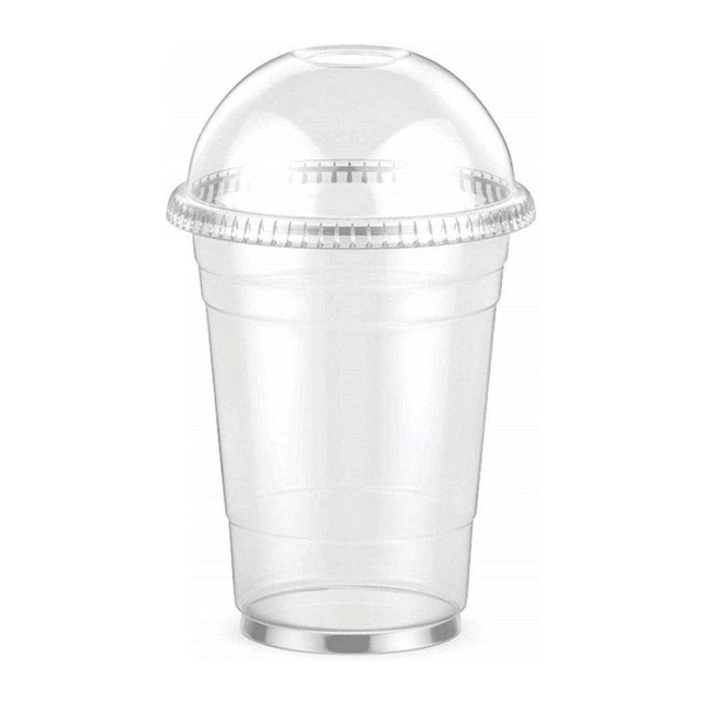 Plastic juice Cup + Dome Lid - 14oz