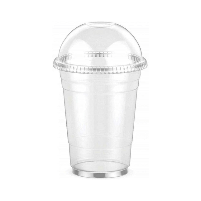 Plastic juice Cup + Dome Lid -12 oz